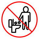 Do not litter in toilet sign icon