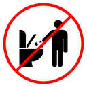 Do not litter in toilet sign icon