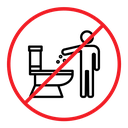Do not litter in toilet sign icon