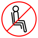 Do not sit sign icon