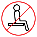Do not sit sign icon
