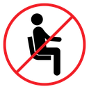 Do not sit sign icon