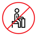 Do not sit sign Color Outline icon