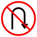 Do not u turn sign icon
