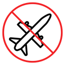 Dont fly sign icon