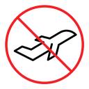 Dont fly sign icon
