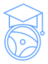 Driving school Color Outline icon