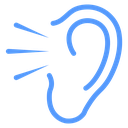 Ear sound waves icon
