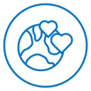 Earth love heart icon