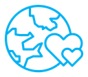 Earth love heart icon