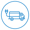 Electric plug in truck icon
