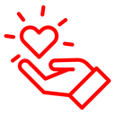 Empathy Hand Heart Color Outline icon