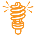 Energy efficiency light bulb icon