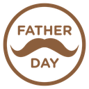 Fathers Day Mustache Badge icon