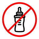 Feeding bottle forbidden icon