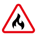 Fire warning sign icon