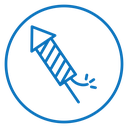 Fireworks rocket sign icon