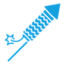 Fireworks rocket sign icon