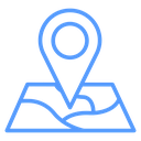 Folded Map Pin Color Outline icon