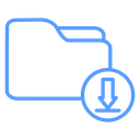 Folder Download Badge Color Outline icon