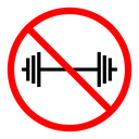 Forbidden barbell sign icon