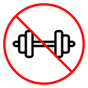 Forbidden barbell sign icon