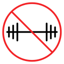 Forbidden barbell sign icon