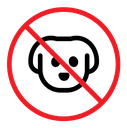 Forbidden dog pet sign icon