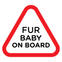 Fur baby on board sign icon