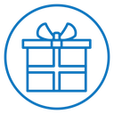 Gift box with ribbon icon