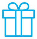 Gift box with ribbon icon