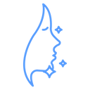 Glowing Face Profile Color Outline icon