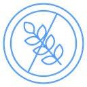 Gluten Free Wheat Ban Color Outline icon