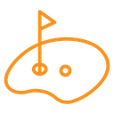 Golf flag and ball icon