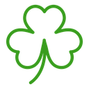 Green Shamrock leave set icon