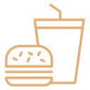 Hamburger and soft drink cup icon
