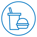 Hamburger and soft drink cup icon