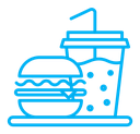 Hamburger and soft drink cup icon