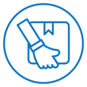 Hand holding box icon