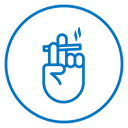 Hand holding cigarette icon
