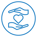 Hand holding heart icon