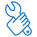 Hand Holding Spanner Color Outline icon