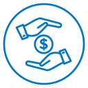 Hand money exchange icon
