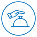 Hand touching service bell icon