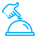 Hand touching service bell icon