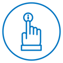 Hand with information icon