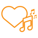 Heard heart note icon