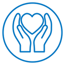 Heart and hands icon