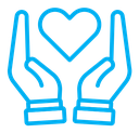 Heart and hands icon