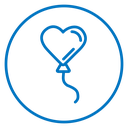 Heart balloon icon